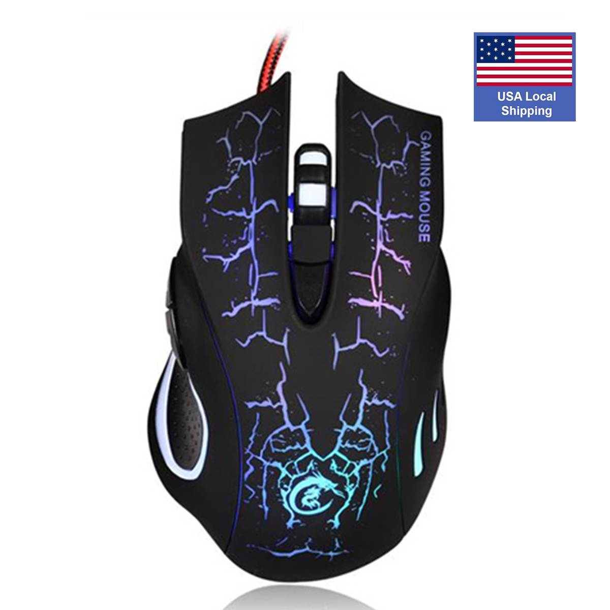 RGB Gaming Mouse Wired Photoelectric Mouse Ergonomic Hand Grips Reaction Sensitive E-sports Mouse RGB Backlit Optical Wired Gaming Mouse USB,GM02