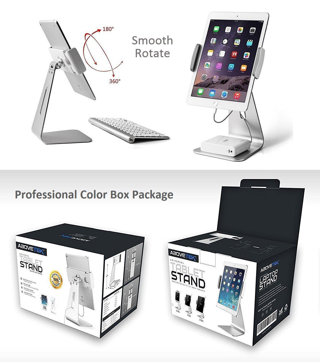 abovetek elegant tablet stand, aluminum ipad stand holder, desktop kiosk pos stand for 7-13 inch ipad pro air mini galaxy tab n