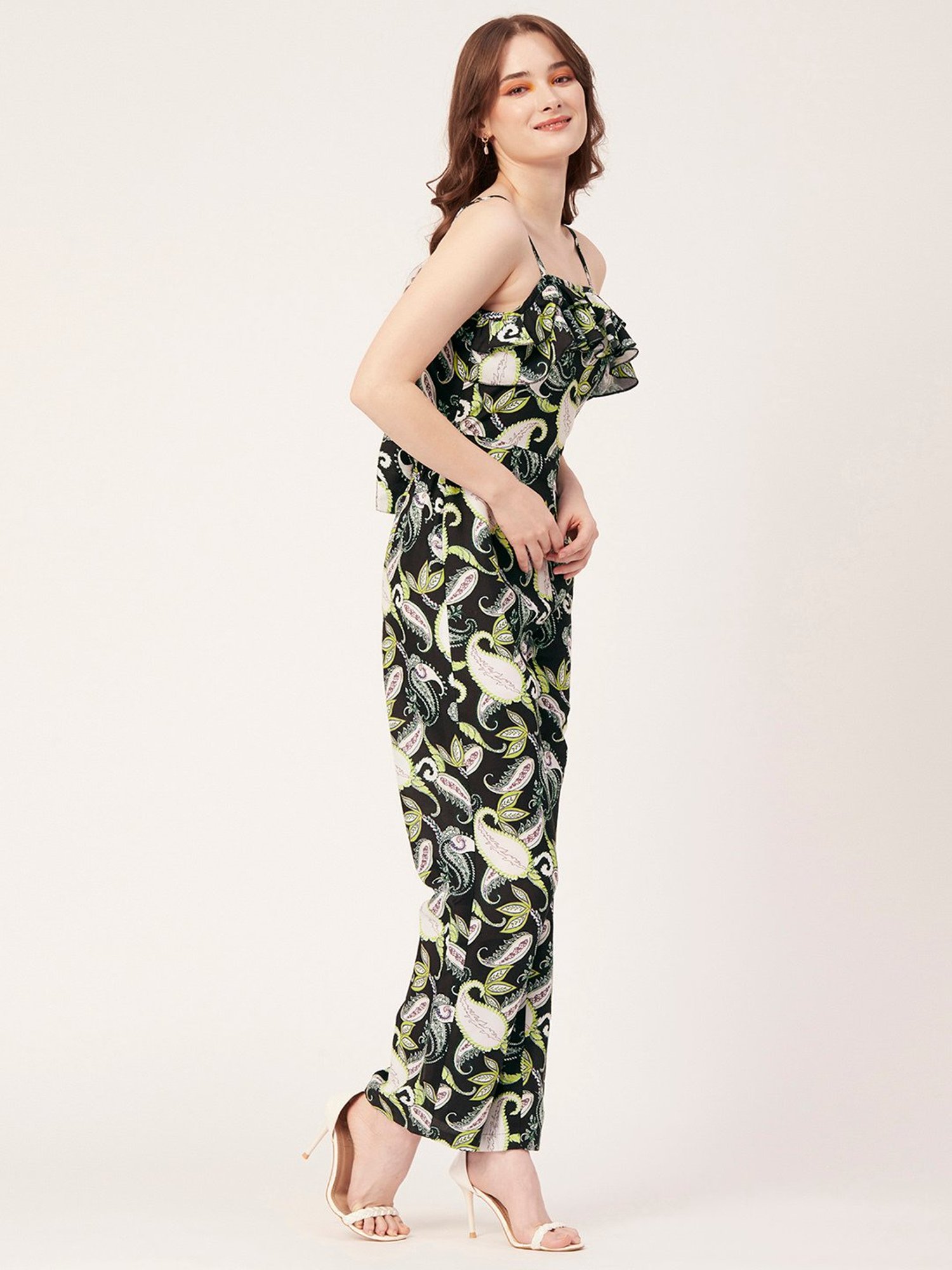 Moomaya Black Printed Jumpsuit