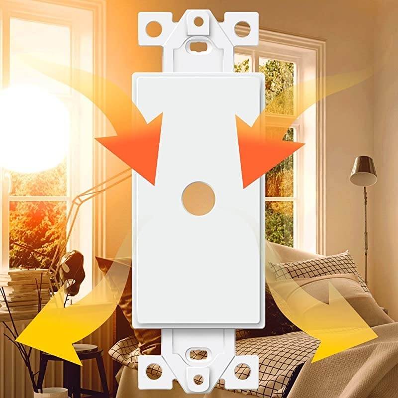 0.406&rdquo; Rotary Dimmer Shaft Adapter Insert for Decorator Wall Plates, 1-Gang Polycarbonate Thermoplastic, UL Listed, 6061-W, White