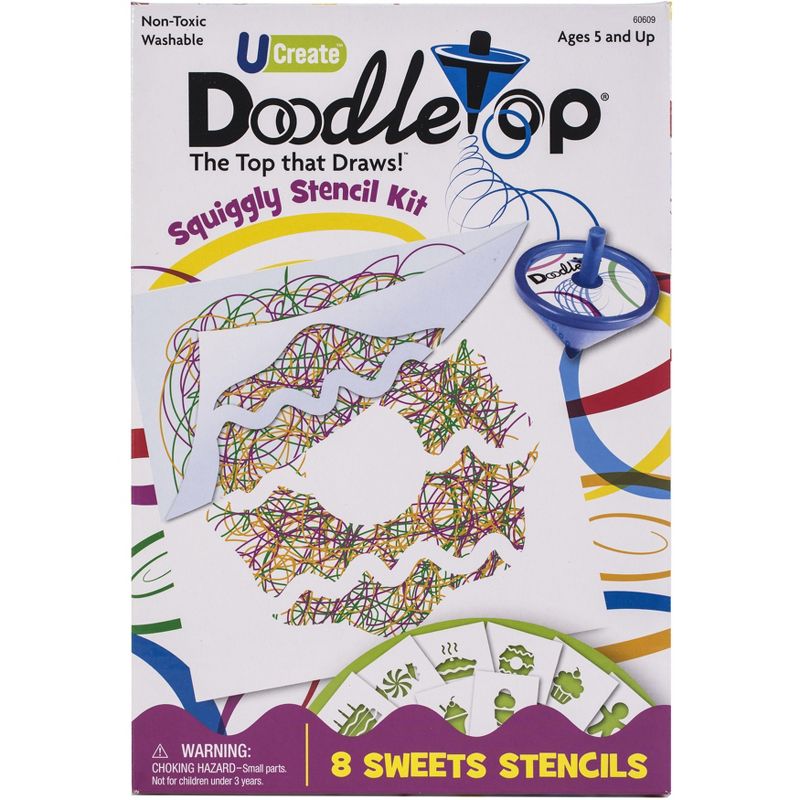 UCreate Doodletop Squiggly Stencil Kit-Sweets