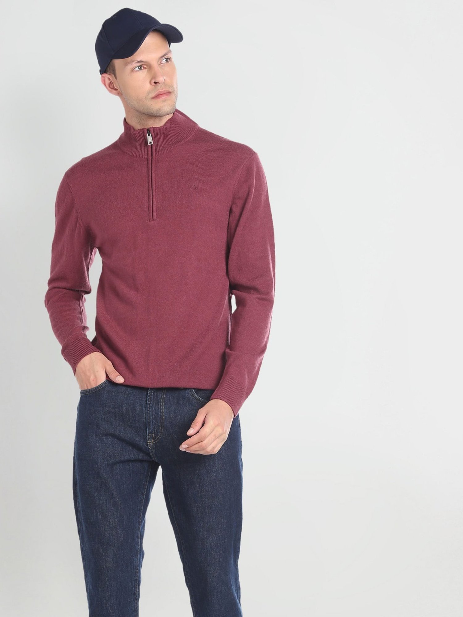 Arrow Wine Regular Fit Sweater