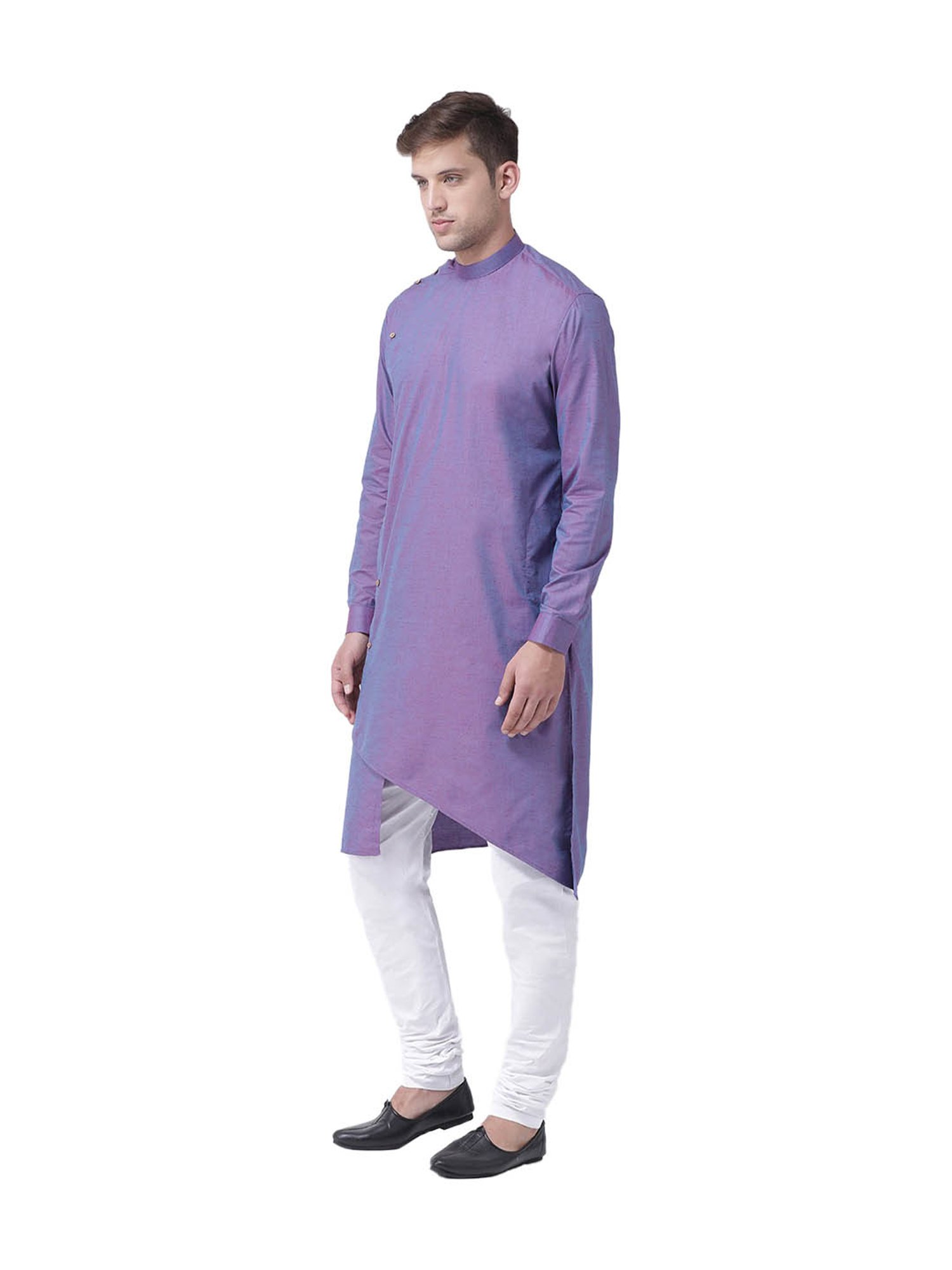 Tabard Indigo & White Full Sleeves Cotton Kurta & Churidar Set