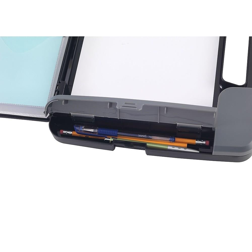 Letter-Size Portable Desktop with Steel Low Profile Clip, Polypropylene, Black