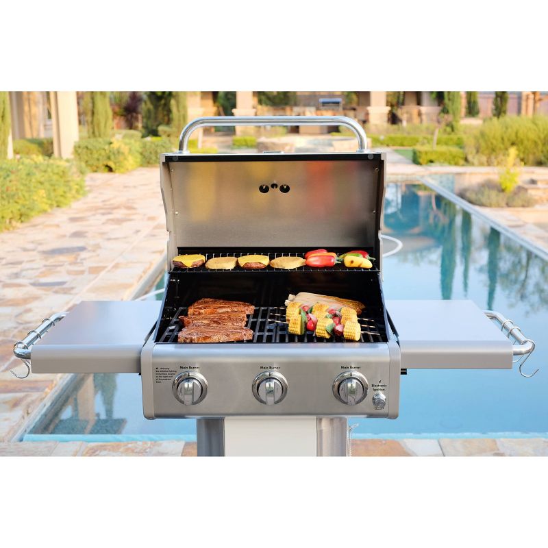 Kenmore 3-Burner Outdoor Gas BBQ Propane Grill PG-4030400LD-PE Pearl