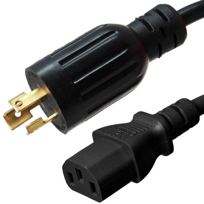 Ironbox L5-15 to C13 Connector Power Cord - Black - 6 Foot - 15A/250V - 14/3 SJT - IBX-9739-06