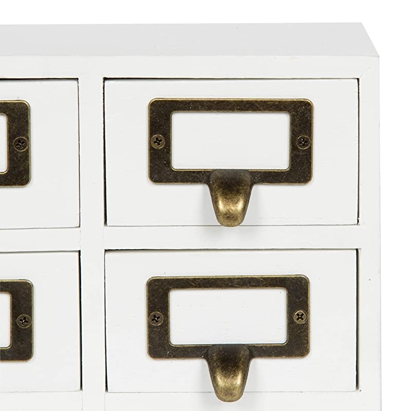 Apothecary Wood Desk Drawer Set 9 Drawers White