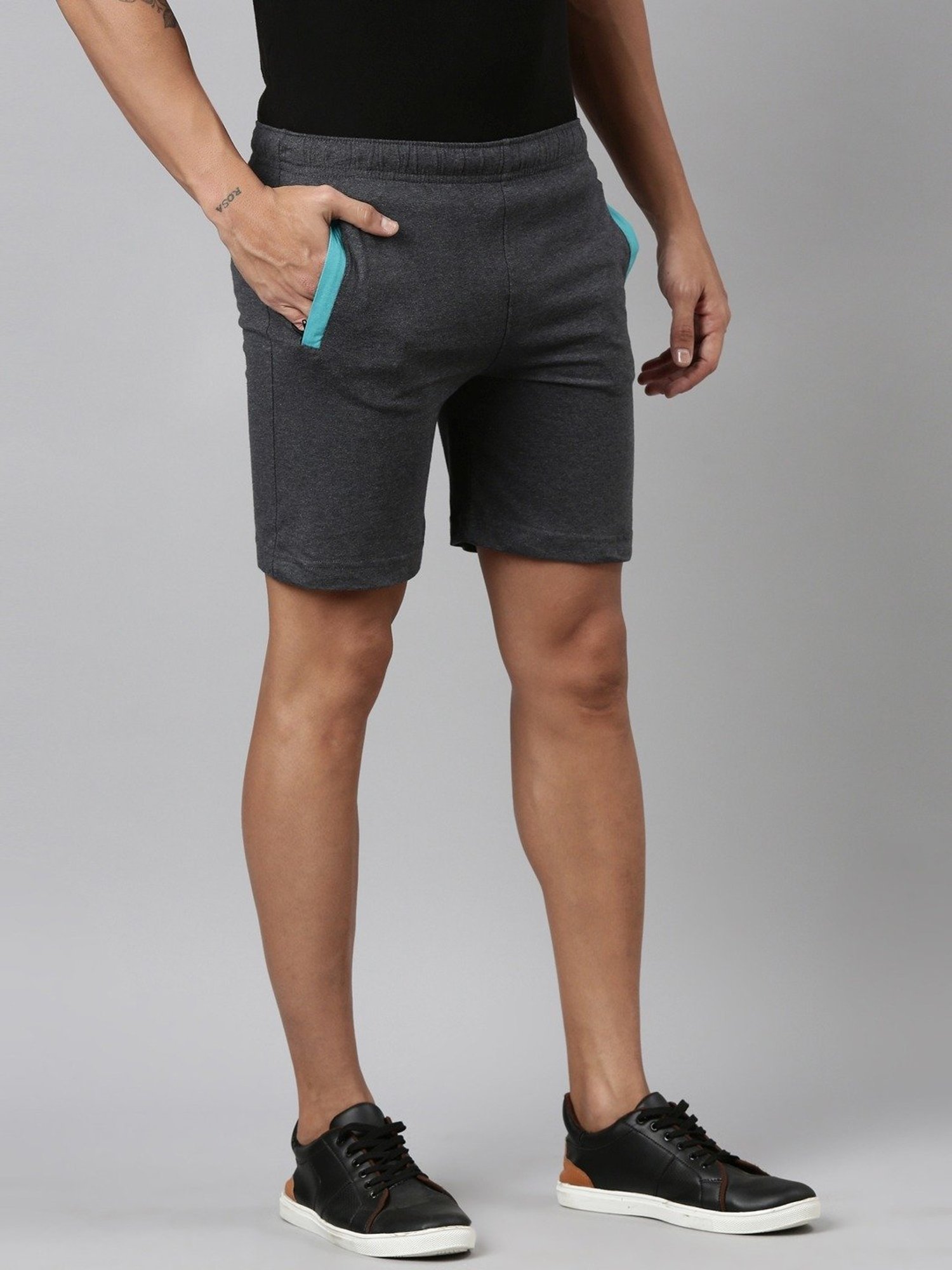Dixcy Scott Maximus Grey Cotton Regular Fit Shorts