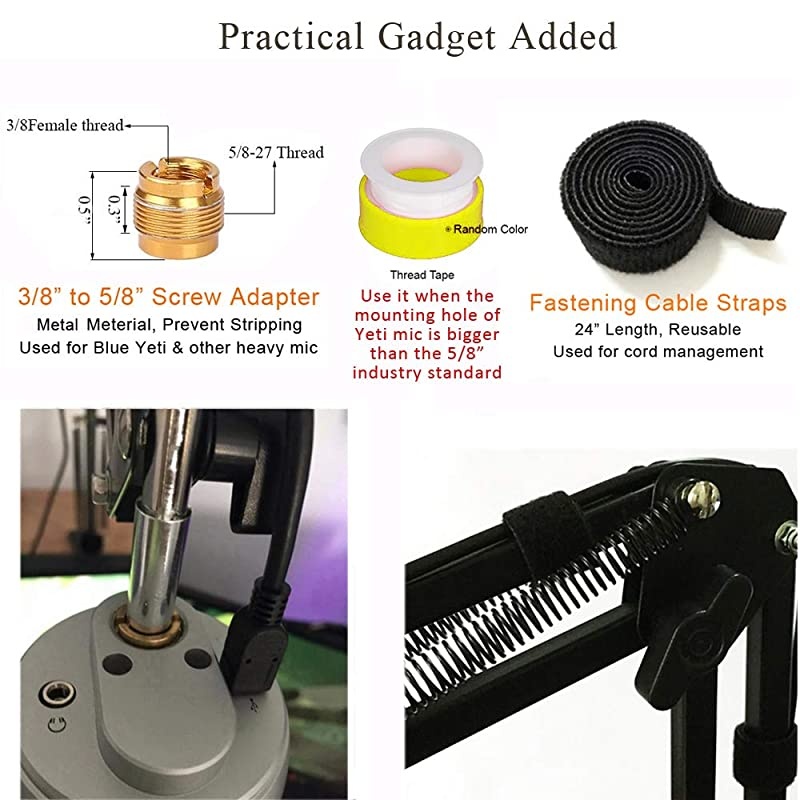 Heavy Duty Microphone Stand with Ushaped Steel Mesh Mic Pop Filter Suspension Boom Scissor Arm Stand Mic Clip Holder for Blue Yeti Snowball amp Other Mic in Recording Broadcasting Etc