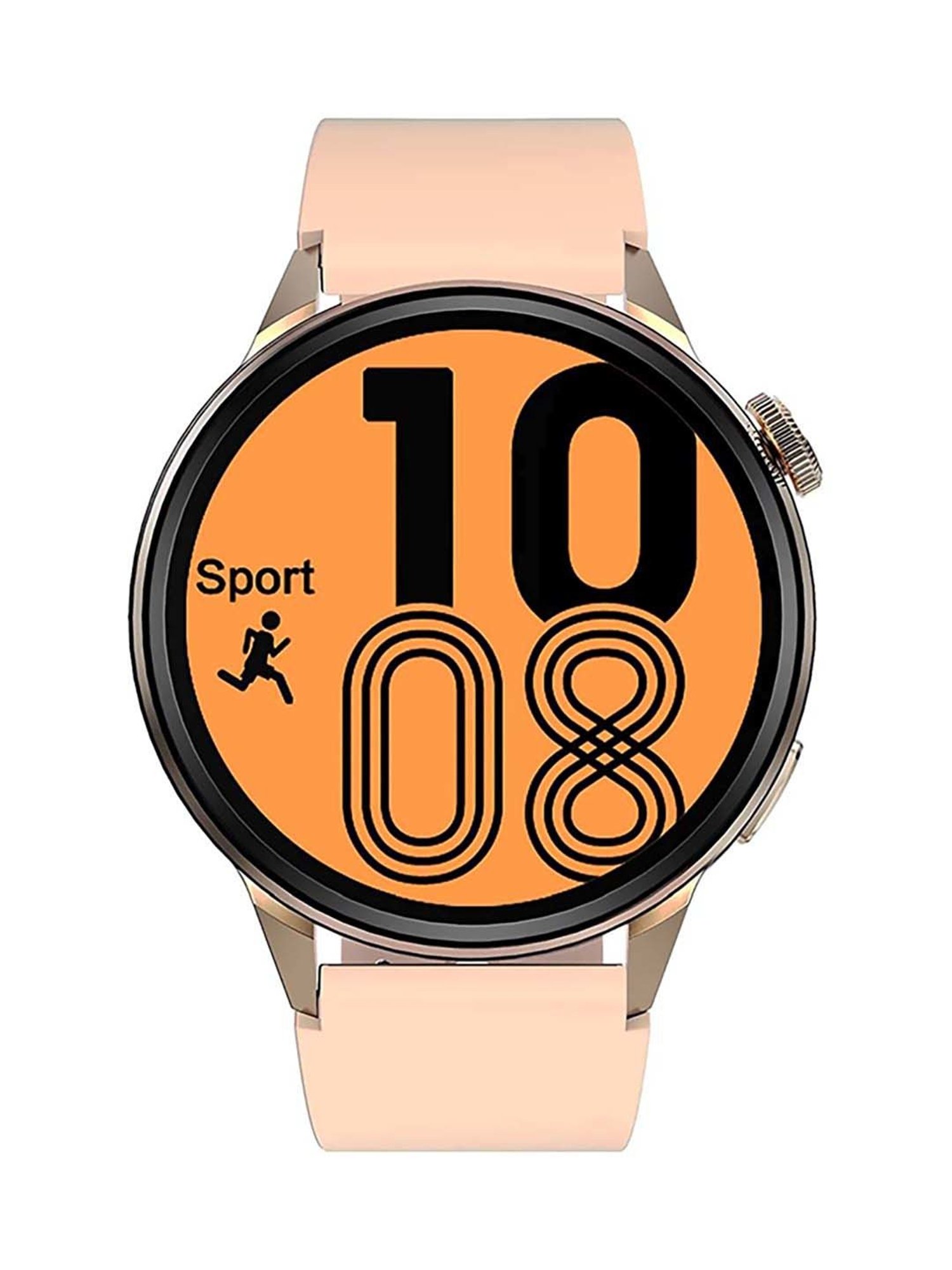 IZI Smart Plus Calling GPS NFC Smartwatch with Silicone Band (Rose Gold and Beige)