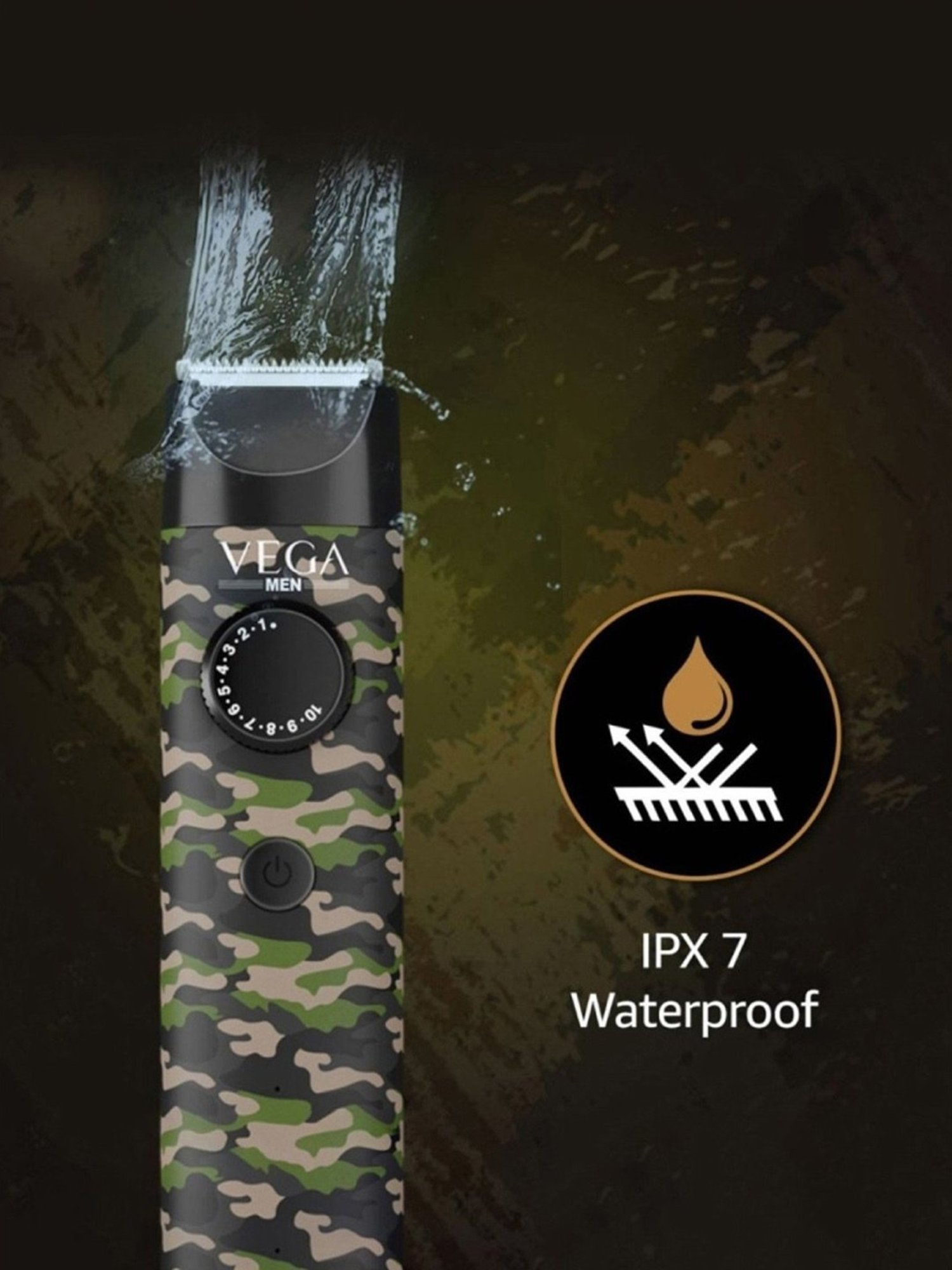 Vega Men X1 Beard Trimmer for Men with Quick Charge, 90 Min Run-time, Waterproof, 40 Length Settings