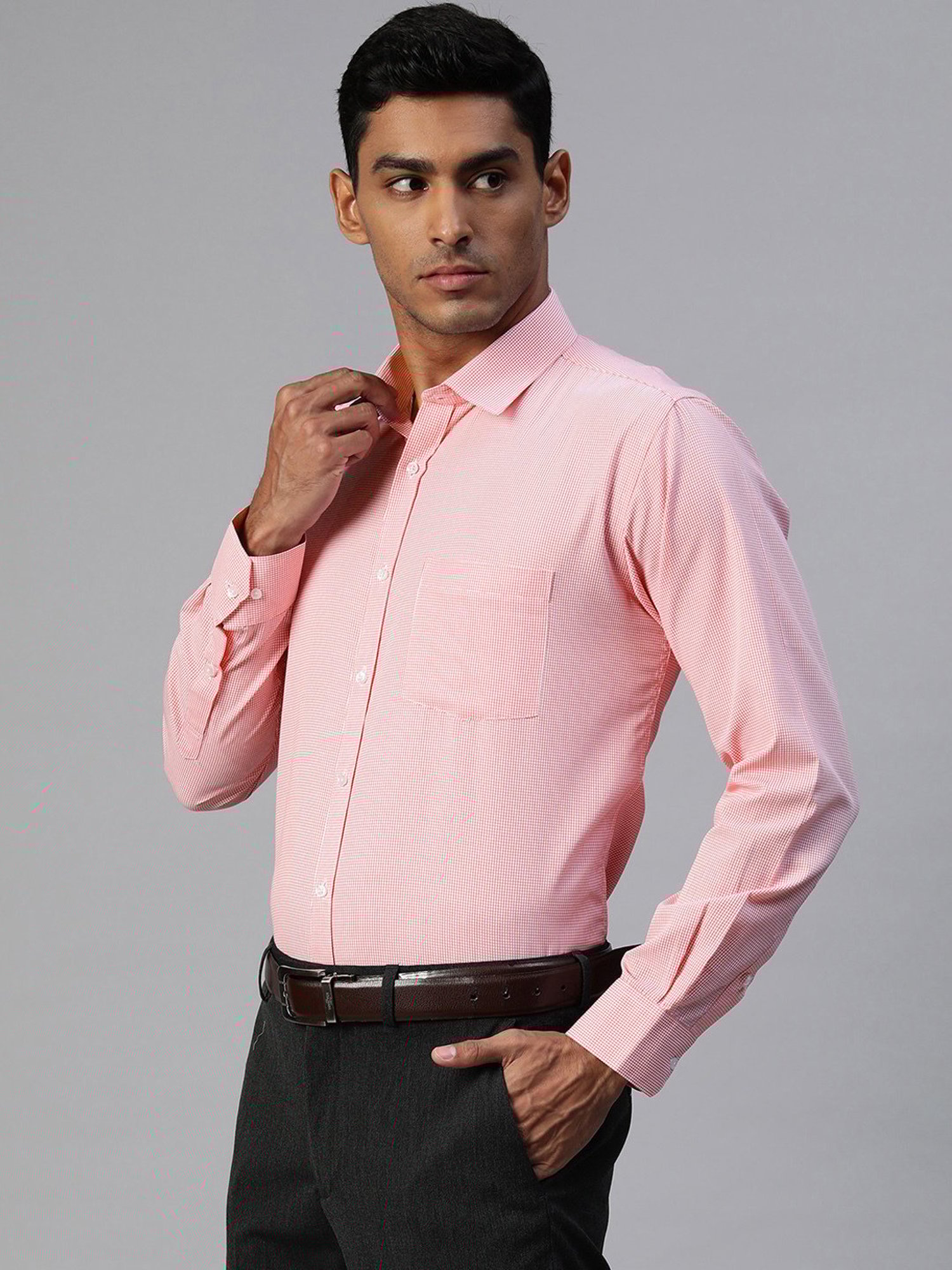 ManQ Red Regular Fit Check Shirt