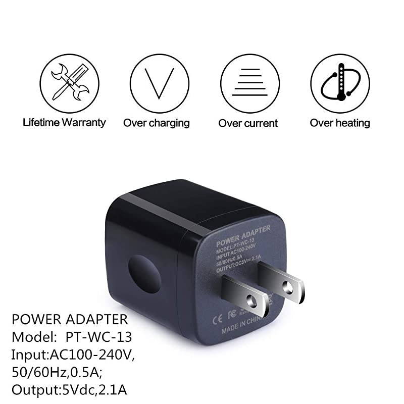 Phone Charger Box  5 Pack 21A Universal USB Wall Charger Plug Cube Power Adapter Replacement for iPhone iPad Samsung Galaxy S10S9Note 9 LG Pixel Moto Google HTC