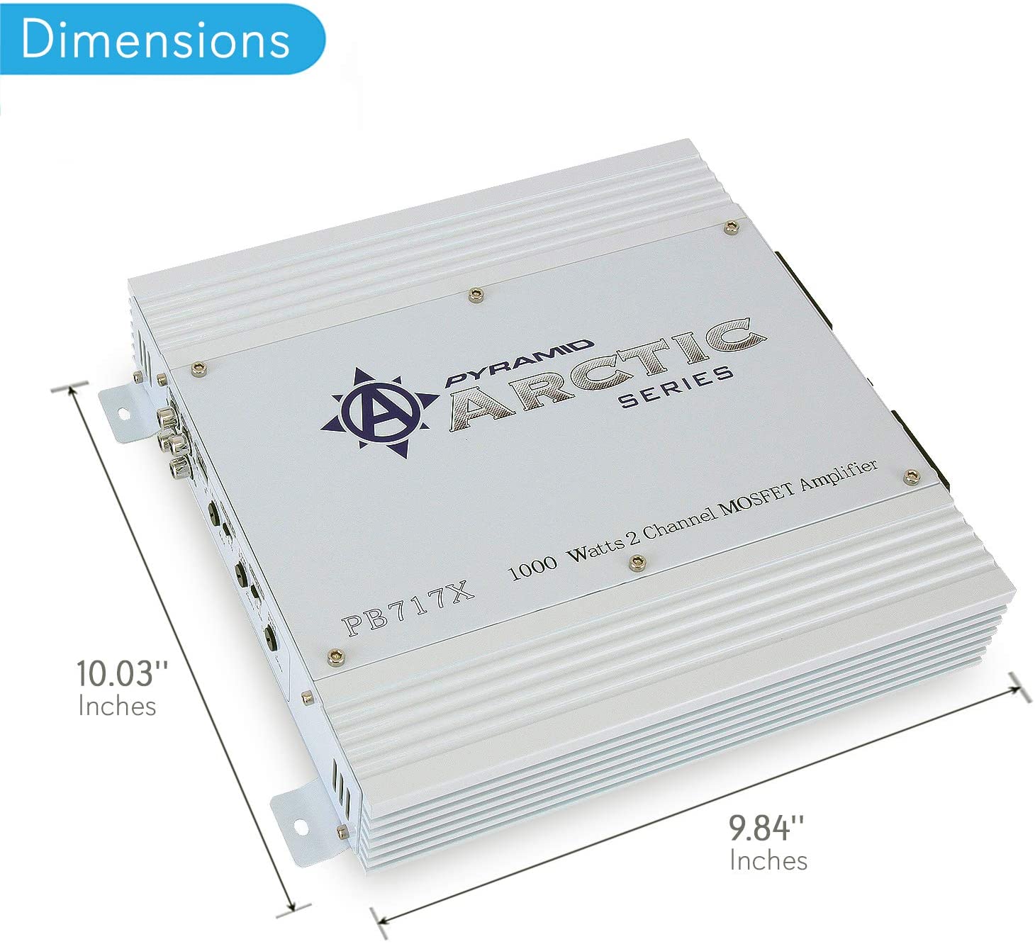 Pyramid Car Audio PB717X Arctic Series 2-Channel Bridgeable Class AB Amp (1,000 Watts)