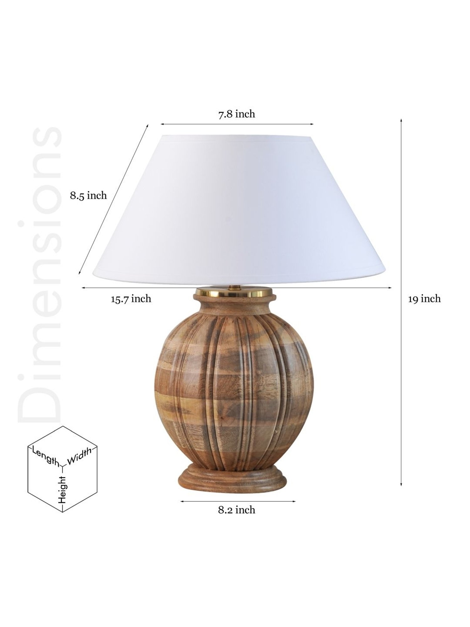 Kapoor Lamp Shades Natural Wood Astros Carved Cotton Shade Table Lamp