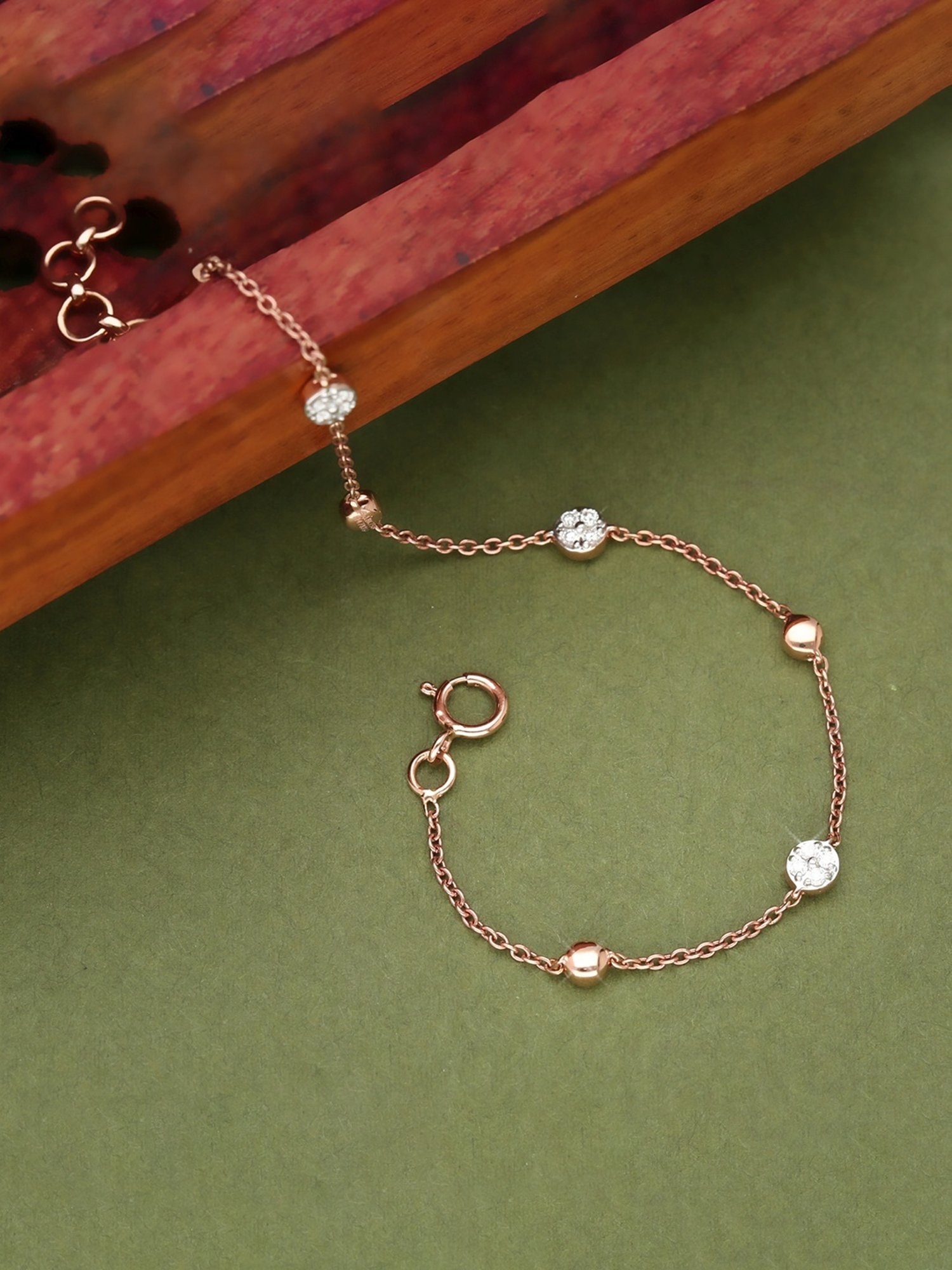 Mia by Tanishq Cupid Charm 14k Gold & Diamond Bracelet for Women