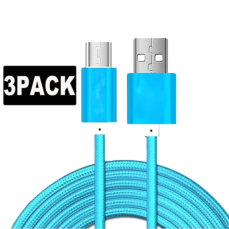 3Pack  Charger Cord Compatible with  Fire Tablet HD HDx Fire HD 8 Fire 7 10ampKids Edition Fire TV StickAll Fire TV Pendant EReaders5ft USB to MicroUSB CableBlue