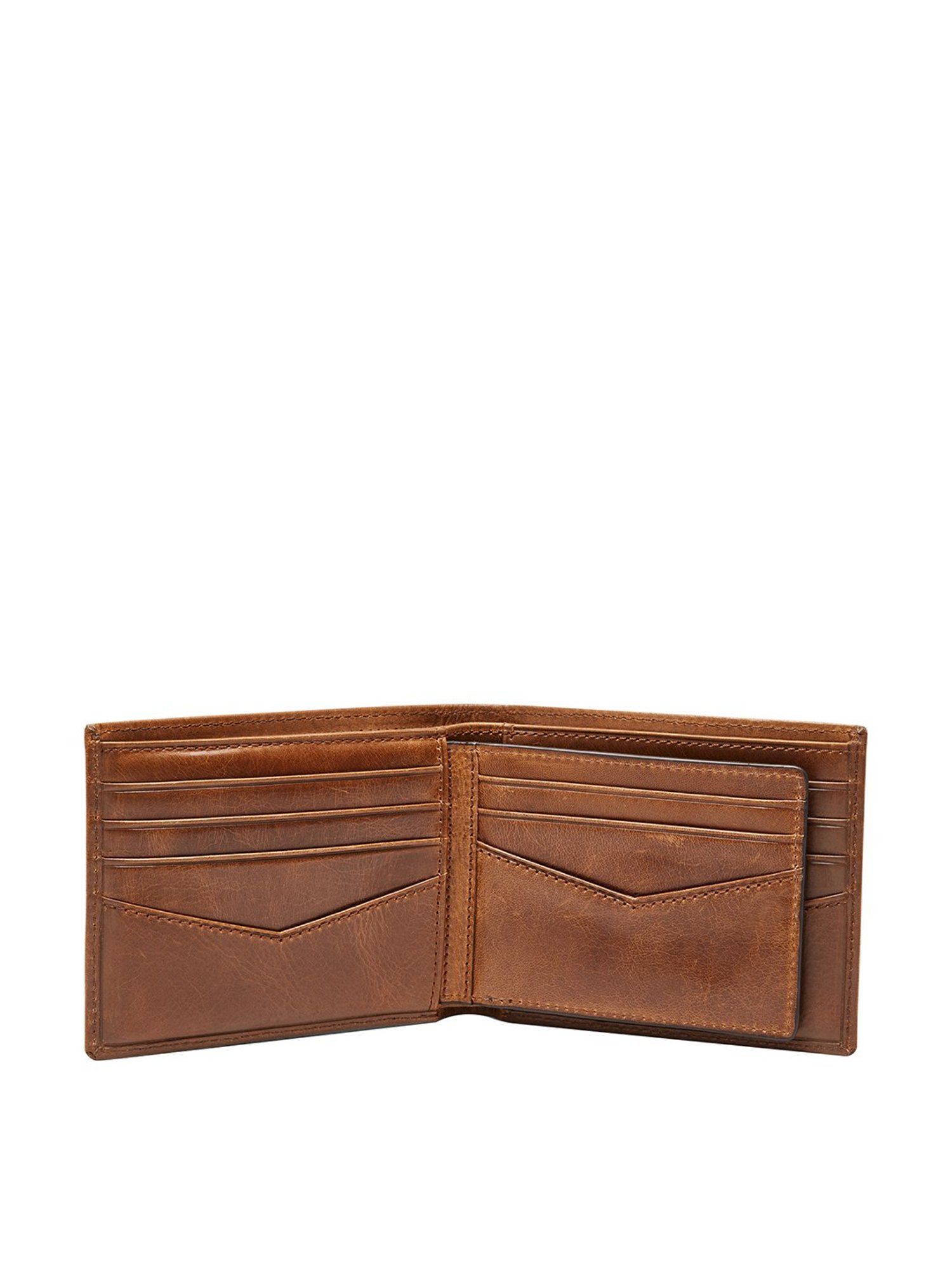 Fossil Ryan Brown Leather Casual Rfid Bi-Fold Wallet for Men