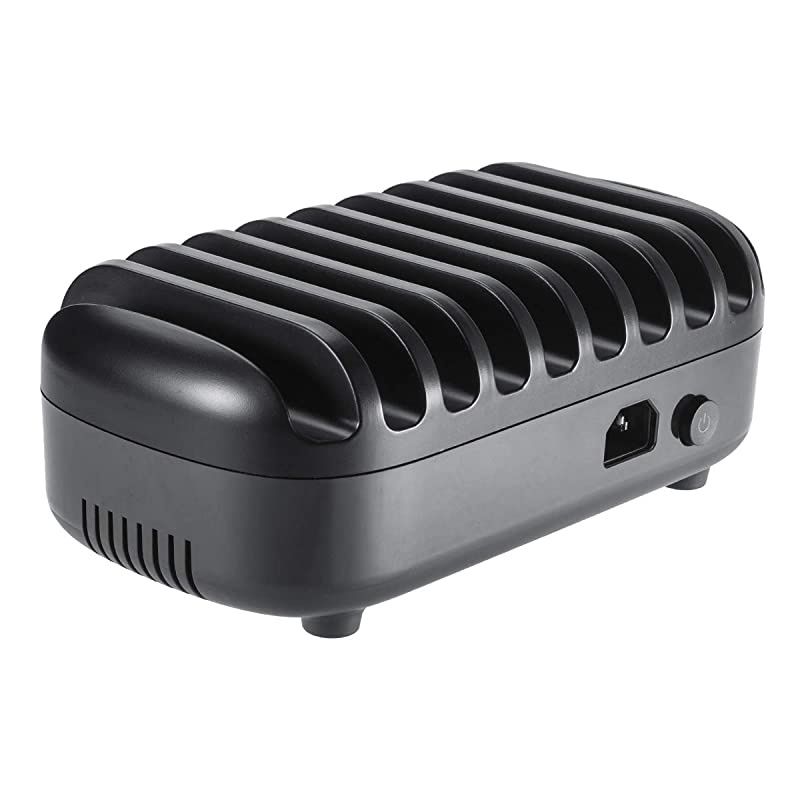 120W Charging Station for Multiple Devices 10 Ports Smart USB Charging Docking Organizer with Cooling Fan Compatible for iPhone, iPads, Samsung, Android Phone and Tablets (Cables not Included)