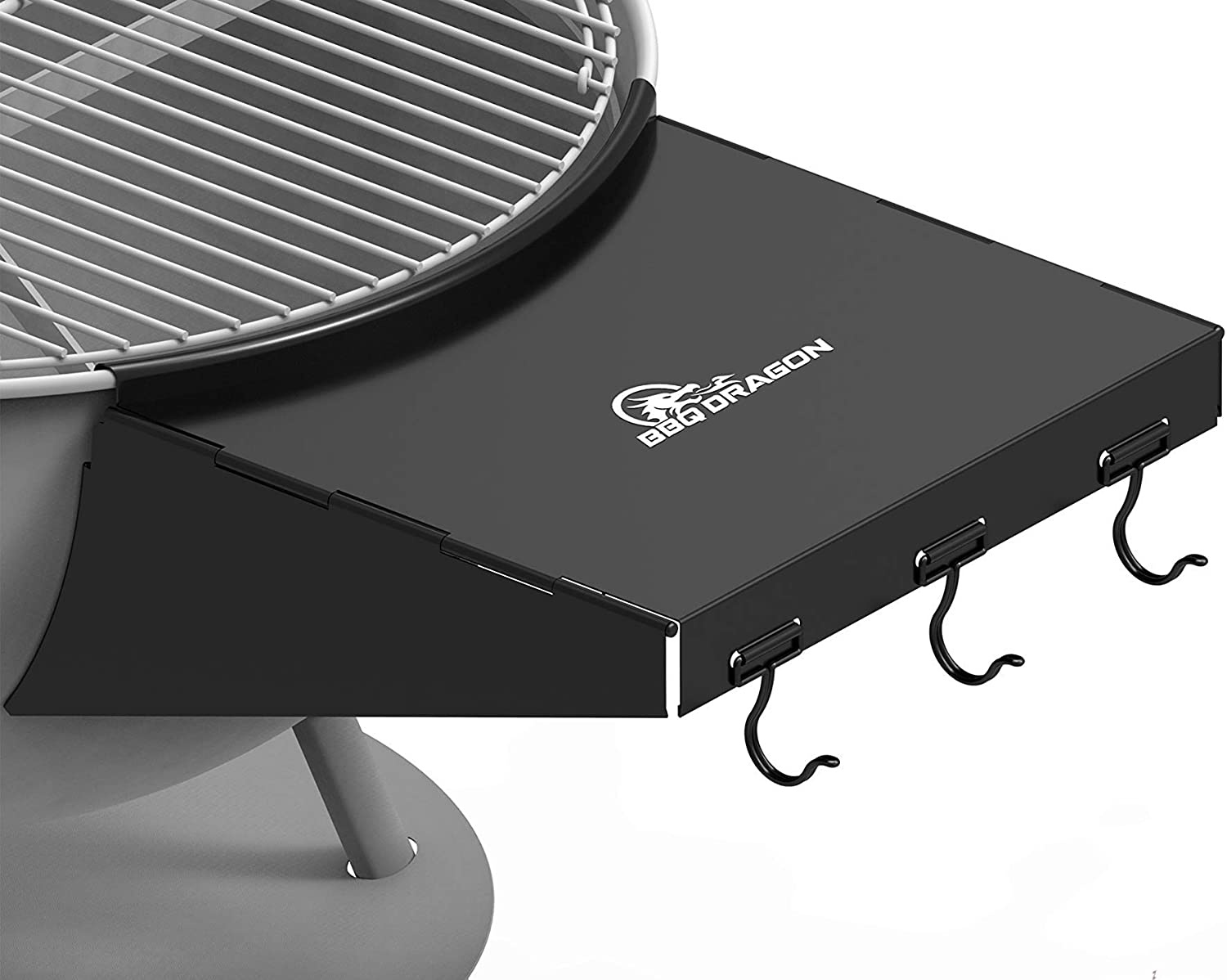 Grill Table Fits 22" Weber Charcoal Grills, Weber Grill Table, Weber Kettle Grill Accessories, BBQ Dragon Steel BBQ Table Folds to Store inside Barbecue Grill