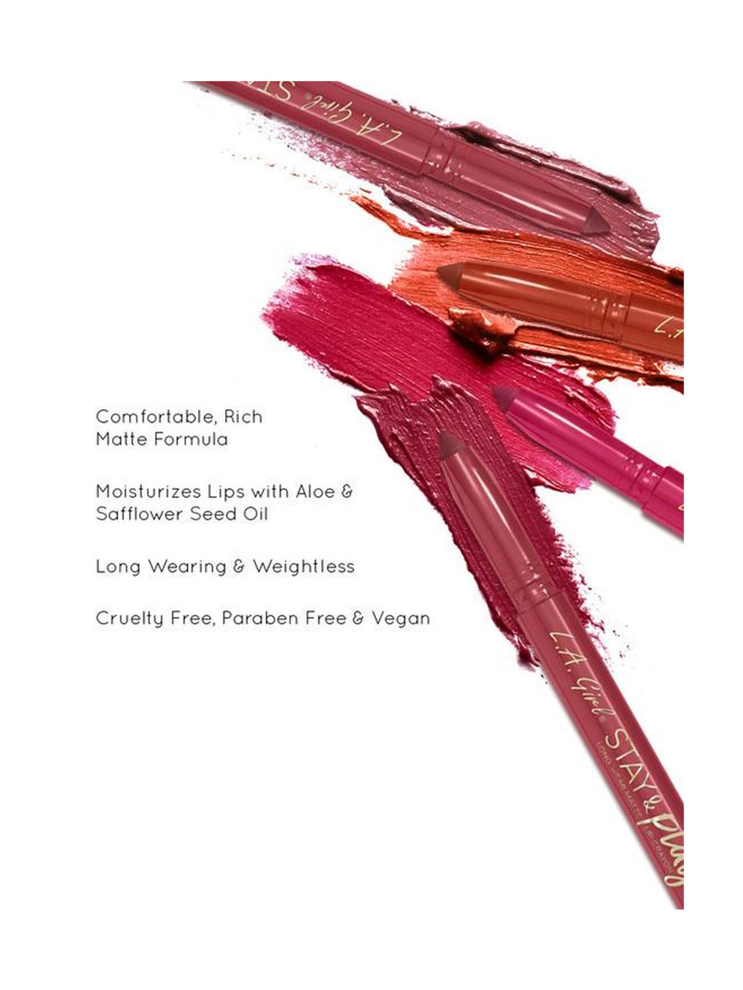 L.A. Girl Stay & Play Long Wear Matte Lip Crayon Here For It - 1.4 gm