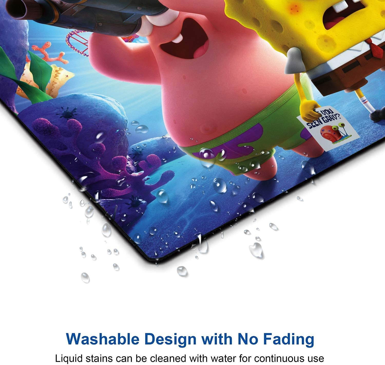 Anyijmo Spongebob Mouse Pad with Stitched Edge Premium-Textured Mouse Mat Waterproof Non-Slip Rubber Base Mousepad for Laptop Computer PC Office 9.5&times;7.9&times;0.12 inches