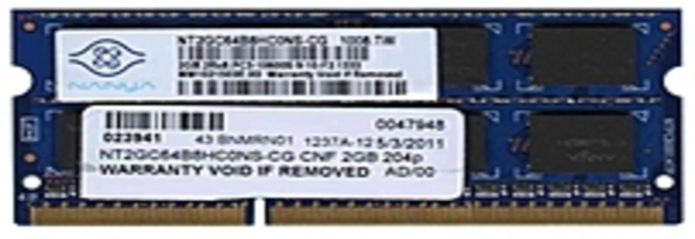 NANYANanya Nt2Gc64B8Hc0Ns-Be Nanya 2Gb 204P Pc38500 Cl7 16C 128X8 Ddr31066 2Rx8 1.5V Sodimm