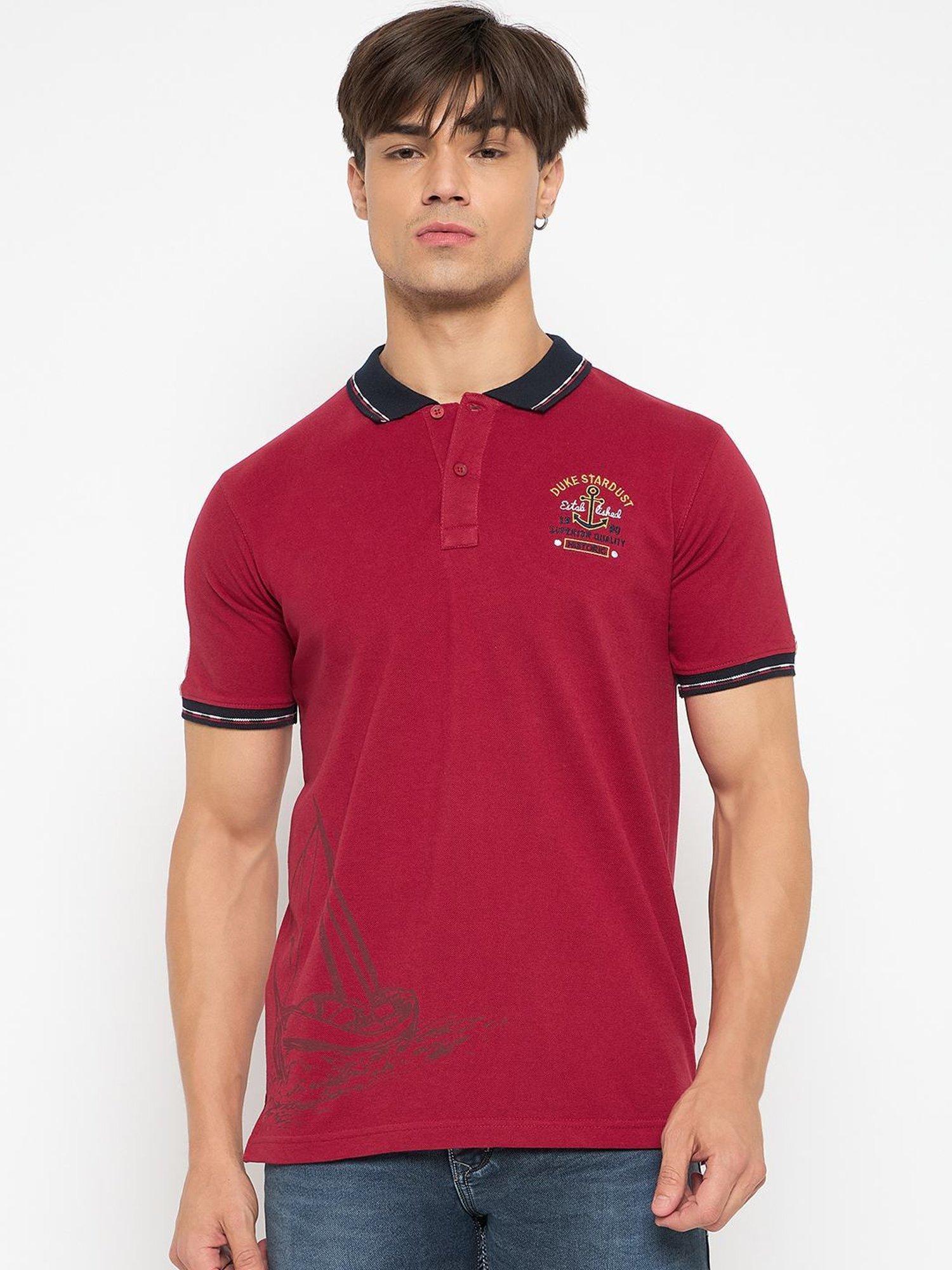Duke Cranberry Slim Fit Polo T-Shirt