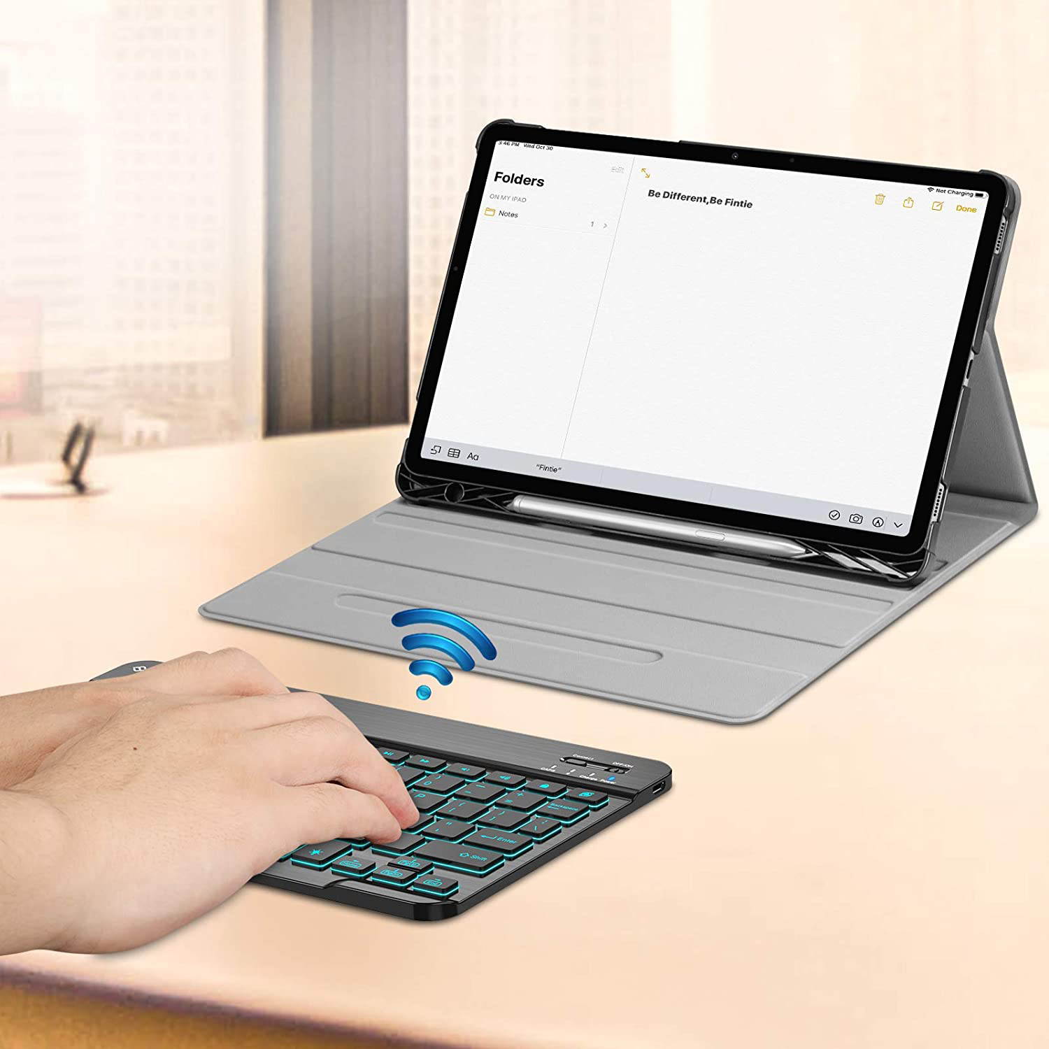 Keyboard Case for Samsung Galaxy Tab S7 11 inch 2020 Model SM-T870 SM-T875 SM-T878 with S Pen Holder, Slim Stand Cover with Detachable Wireless Bluetooth Keyboard, 7 Color Backlight