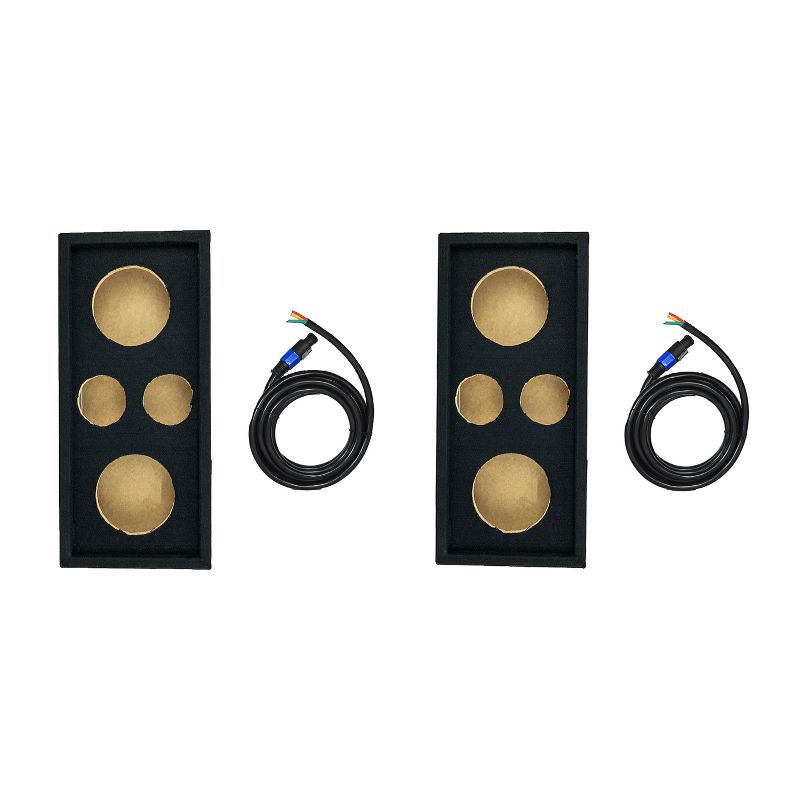 Q Power CH102S Car Audio Subwoofer Enclosure Box Chuchero for 8 Inch Mids and 3 Inch Tweeters (2 Pack)