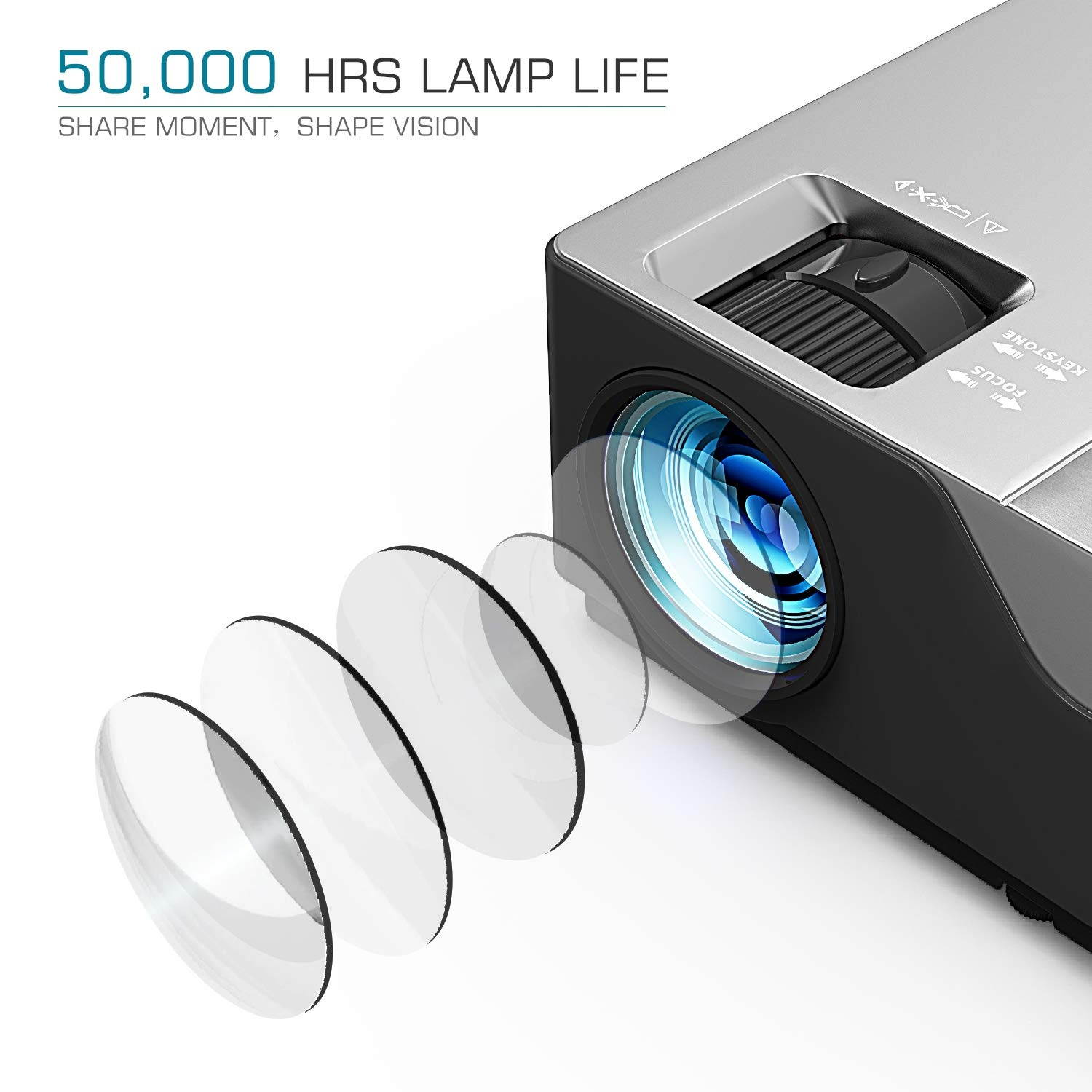 VANKYO Performance V600 Native 1080P LED Projector, HDMI Projector with 300&rdquo;Display Compatible TV Stick, HDMI, VGA, USB, Xbox, Laptop, iPhone Android for PowerPoint Presentation