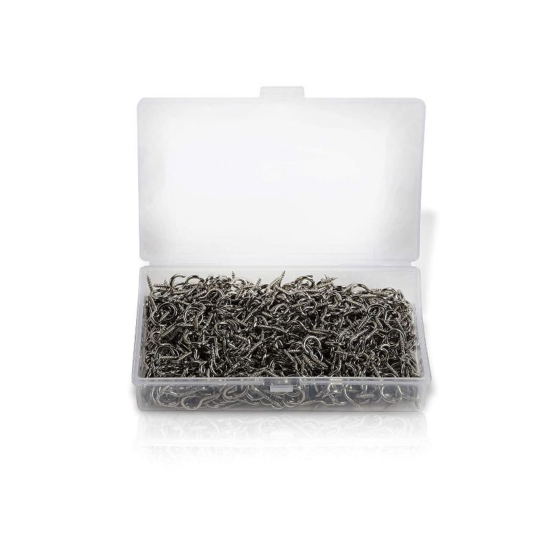 100-Count Metal Sawtooth Picture Frame Hangers with No Nail + Storage Box, 1"