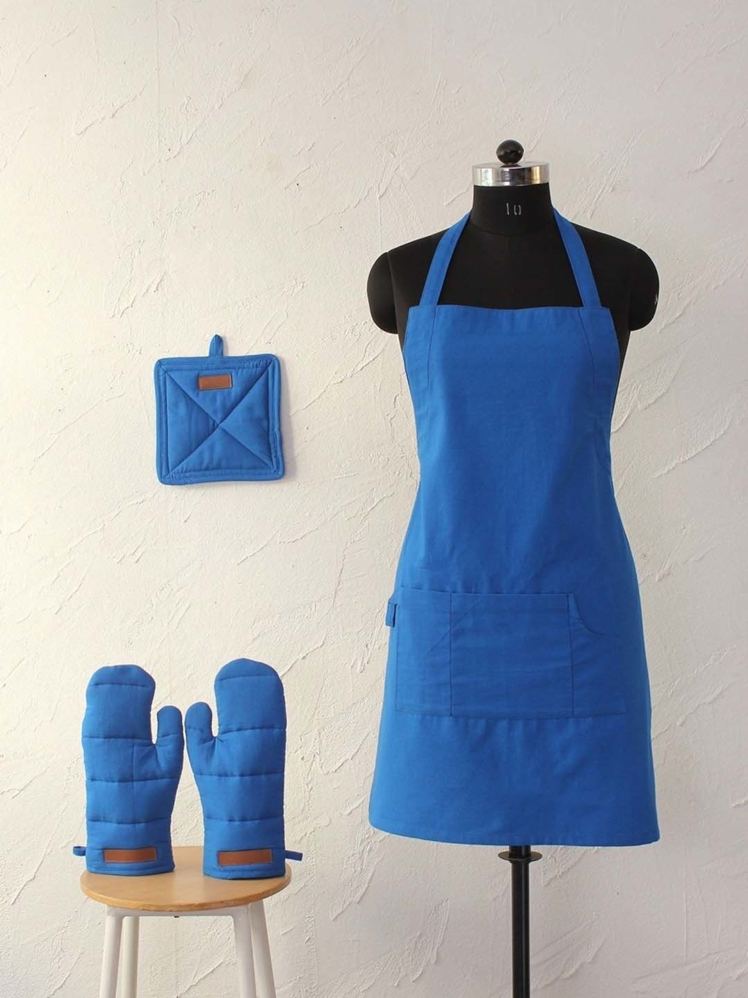 House This Dark Blue Cotton Kitchen Set