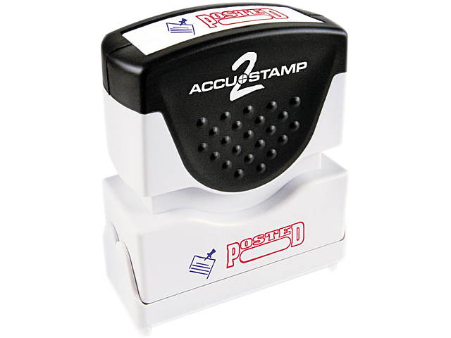 Accustamp2 035521 Accustamp2 Shutter Stamp with Microban, Red/Blue, POSTED, 1 5/8 x 1/2