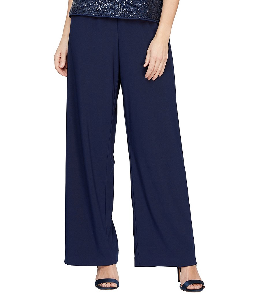 Alex Evenings Matte Jersey Straight Leg Long Pant