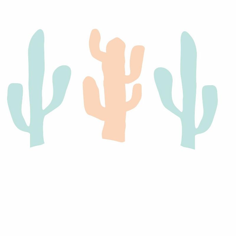 Americanflat Mint Peach Cactus by Jetty Home 71" x 74" Shower Curtain