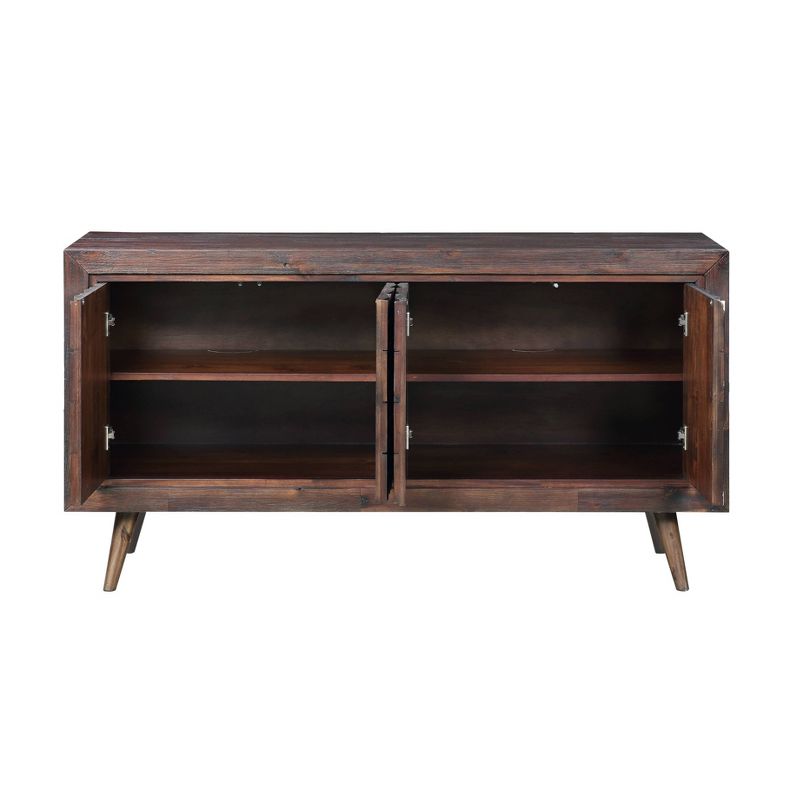 68" Jefferson 4 Door Media Credenza for TV Brown - Treasure Trove Accents