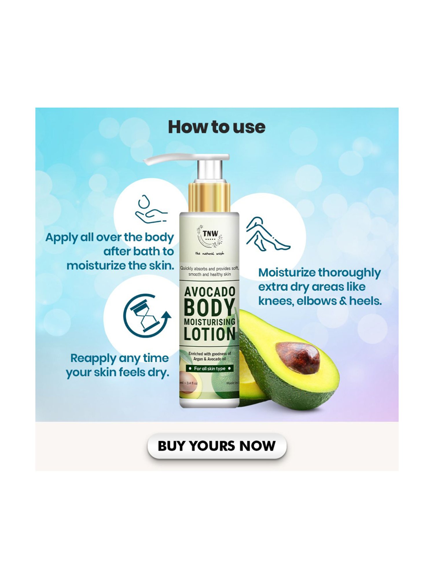 TNW-The Natural Wash Avocado Moisturizing Lotion - 100 ml