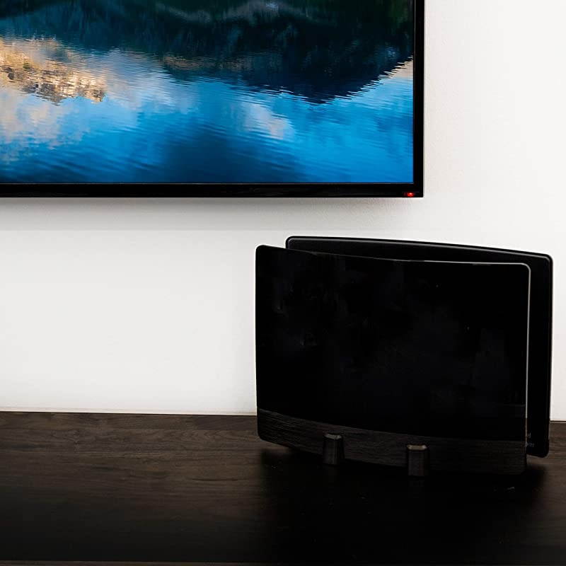 GE  Optima TV Antenna 60 Mile Range HDTV VHF UHF Indoor Signal Enhancing Reflector Panel 10 Ft Coax Cable Black 34137