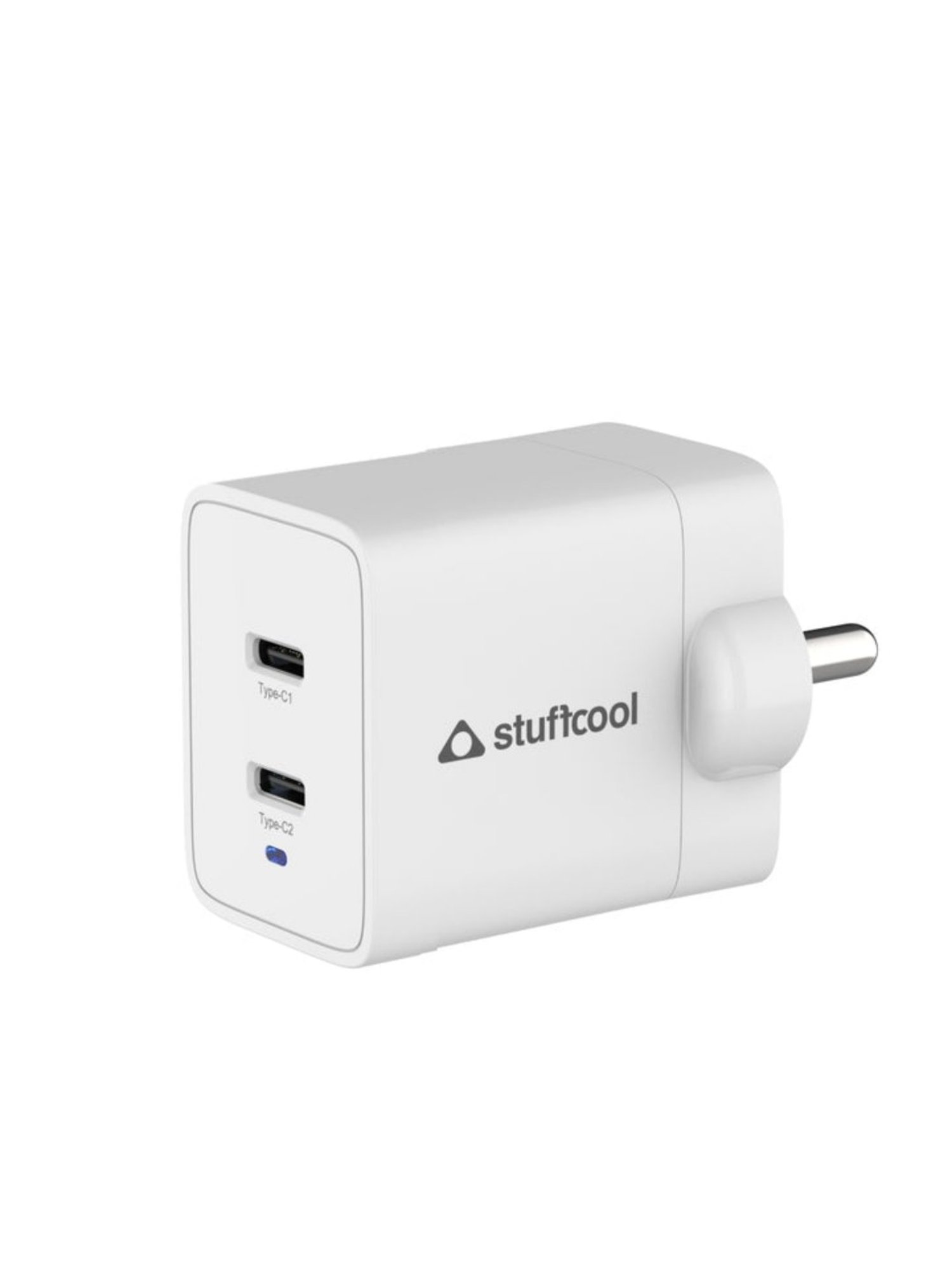 Stuffcool Neo 47W Dual Type C GaN Charger with Super Fast Charging 2.0 (White)