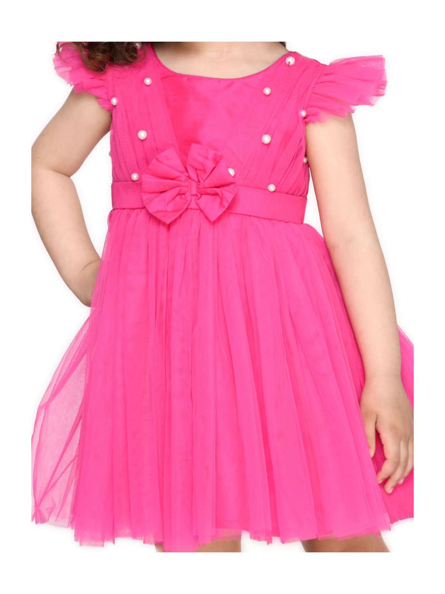 Saka Designs Kids Pink Applique Dress