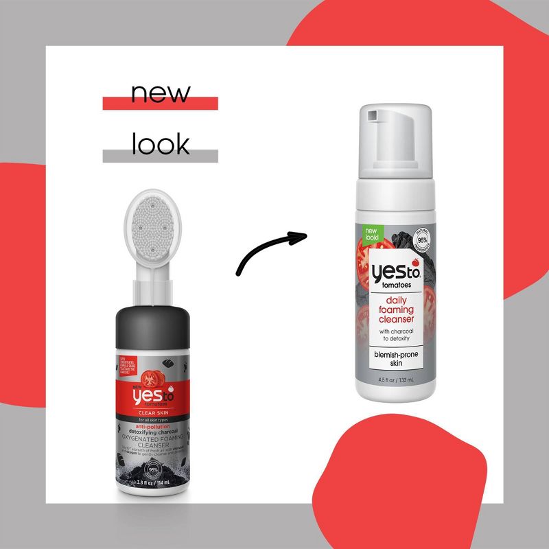 Yes To Tomatoes Anti Pollution Detoxifying Charcoal Oxygenated Foaming Facial Cleanser