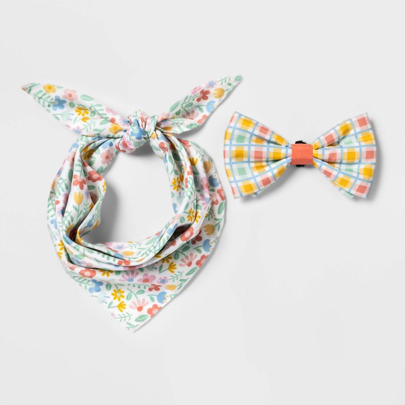 Plaid Collar Slide Dog Bowtie - Boots & Barkley™
