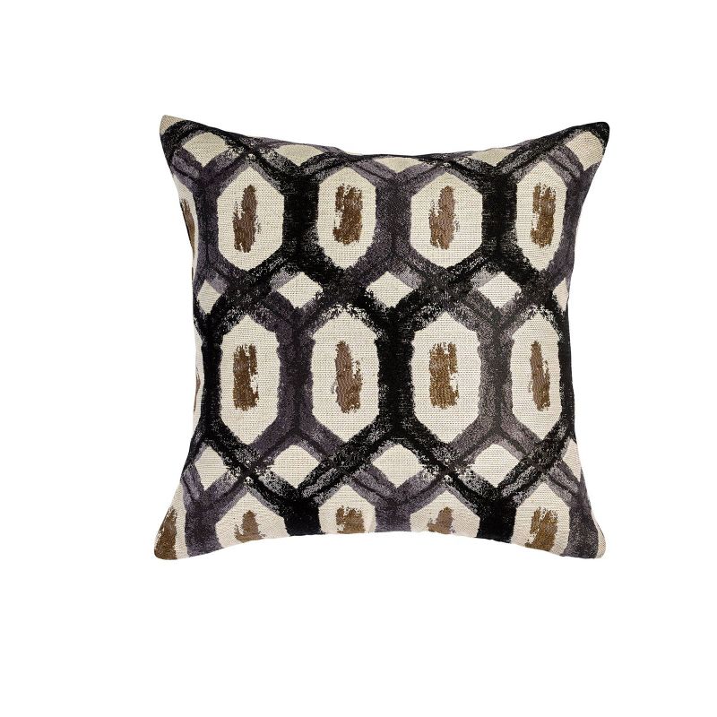 18"x18" Noire Dia Square Throw Pillow Black - Sure Fit