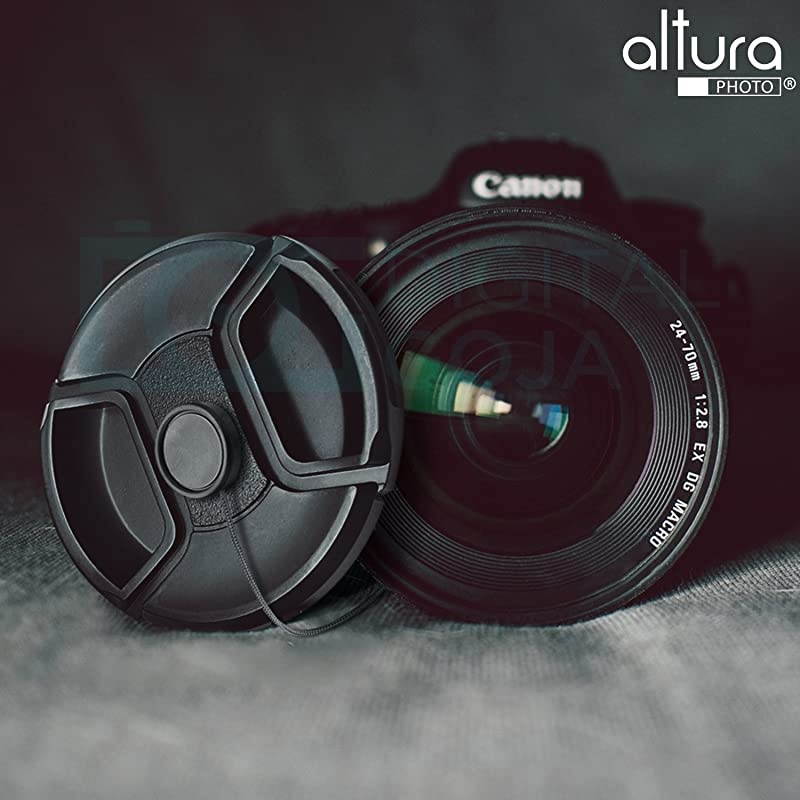 58mm SnapOn Center Pinch Lens Cap with Holder Leash Camera Lens Protection Cover for 58mm Threaded Lenses