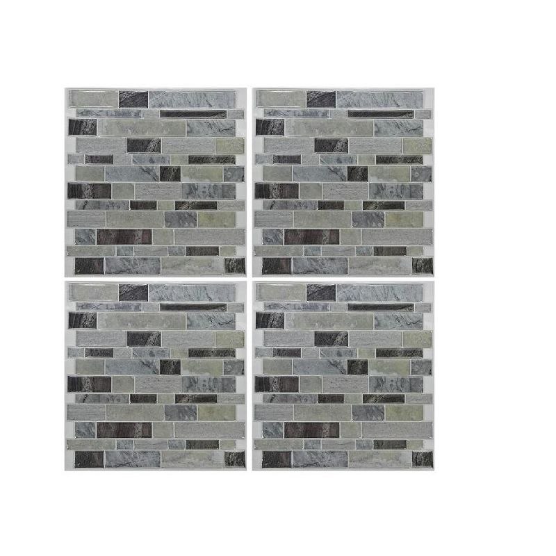 RoomMates 4pk Long Stone Sticktiles Gray
