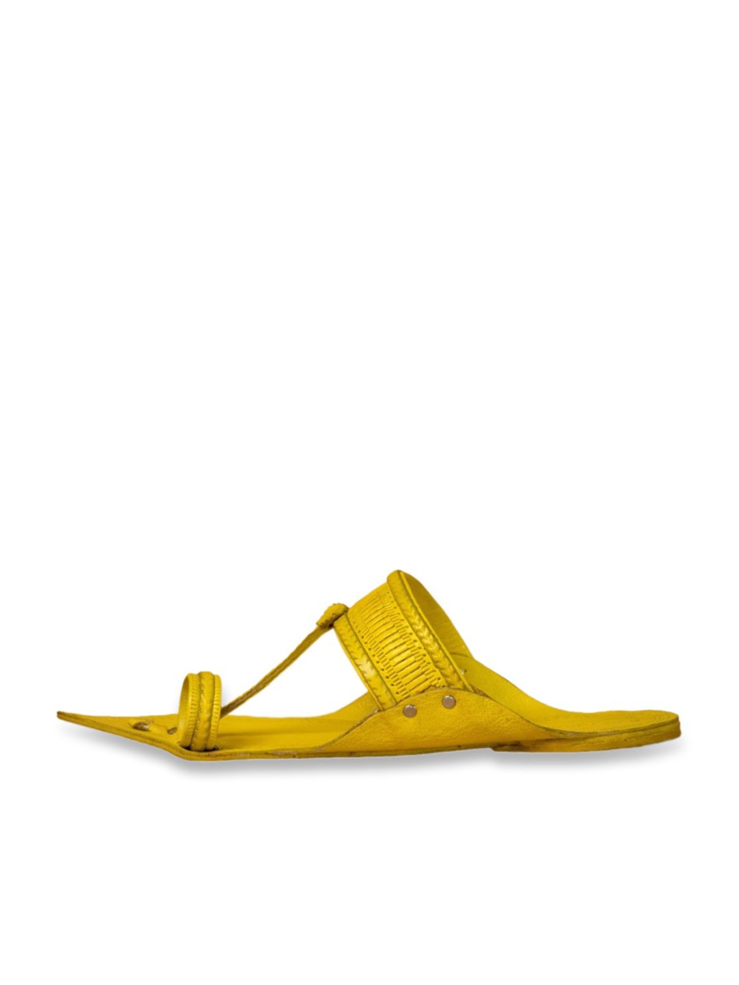 Kalapuri Men's Lemon Kolhapuri Sandals