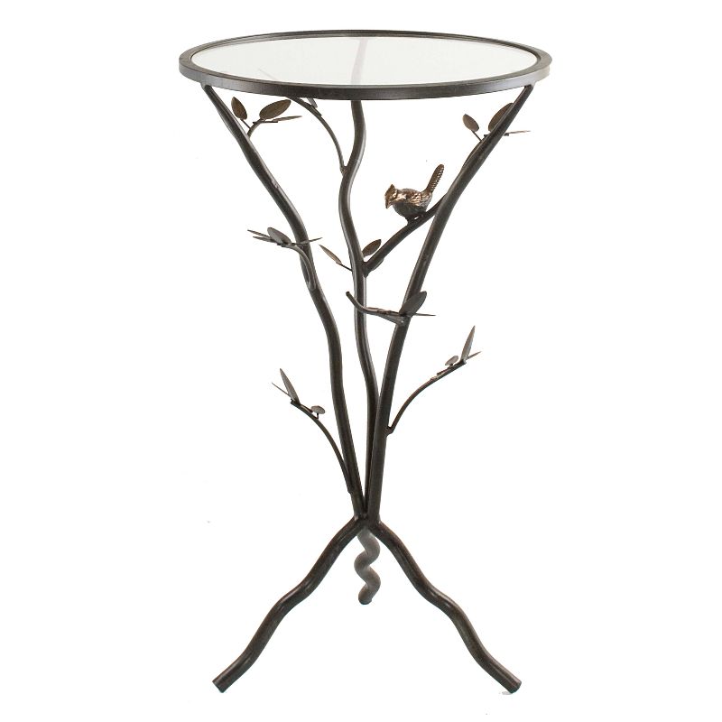 Bird and Branches Tripod Side Table Antique Bronze - FirsTime