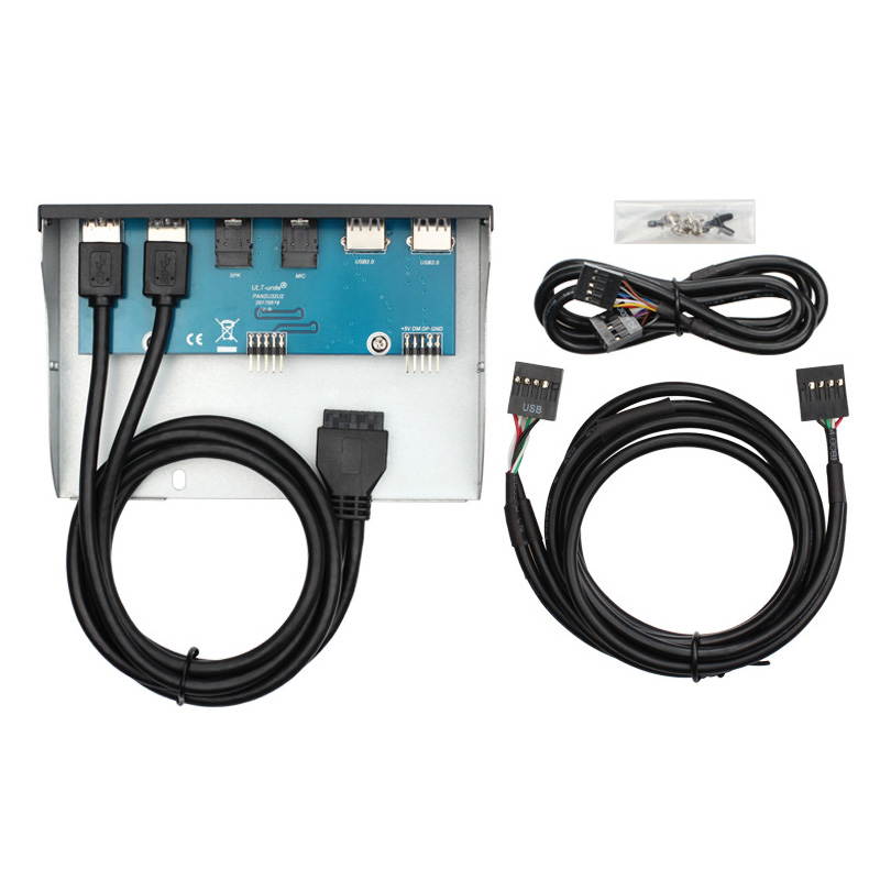 5.25 Inch Front Panel 4 Ports USB Hub w/ HD Audio Output Port & Microphone Input,2 Port USB 3.0 & 2 Ports USB 2.0 Hub w/ Stereo Audio Mic 5.25" CD-ROM Bay Bracket