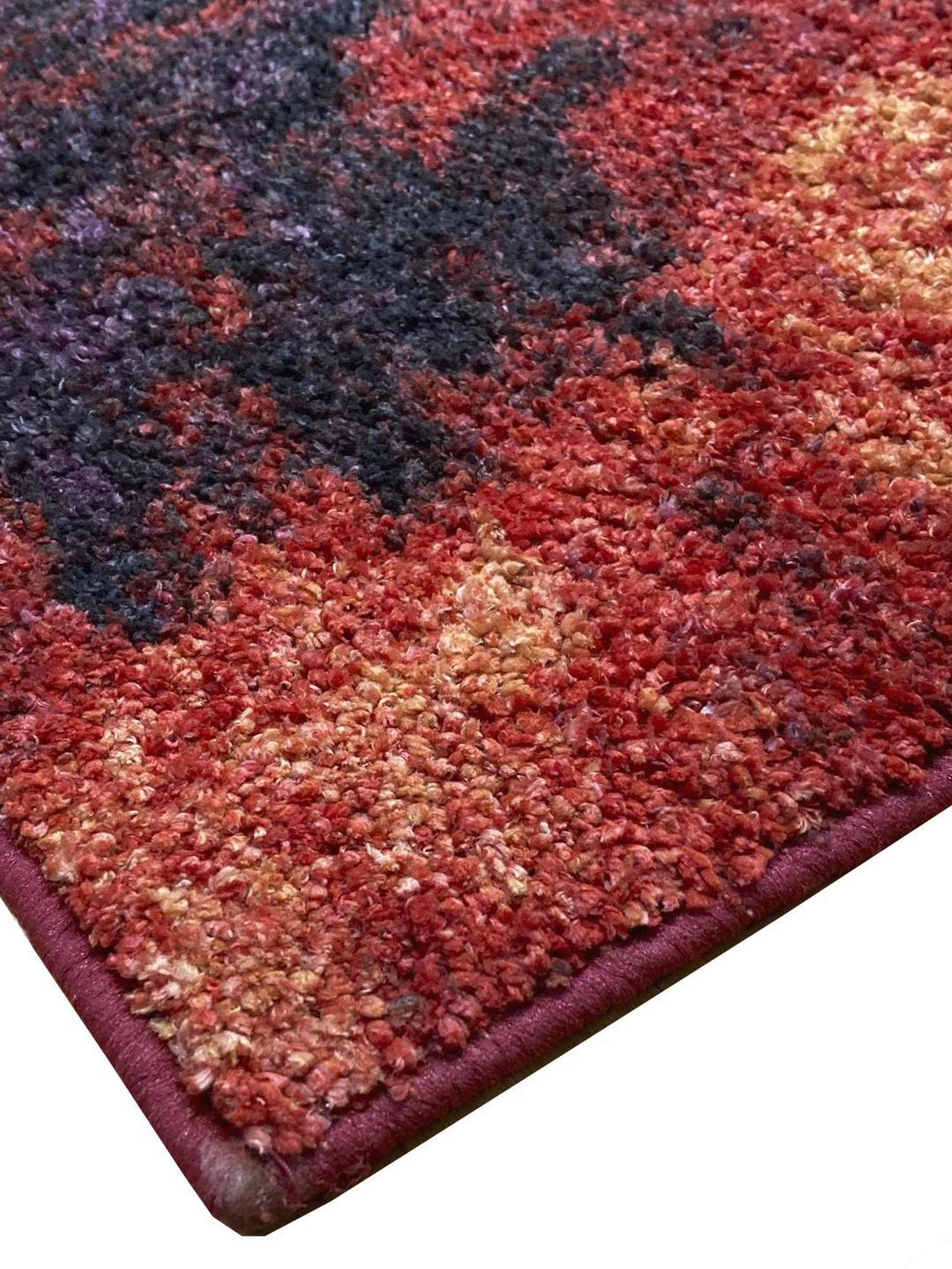 Bianca Spa Red/Multi Micro-Polly Abstract Bathmat